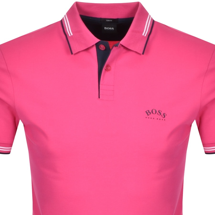 Alternative Image for ProductBOSS Paul Curved Polo T Shirt Pink2